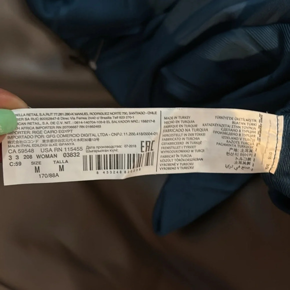 Mango rib knit 3/4 sleeves v neck top Sz S - Picture 6 of 13